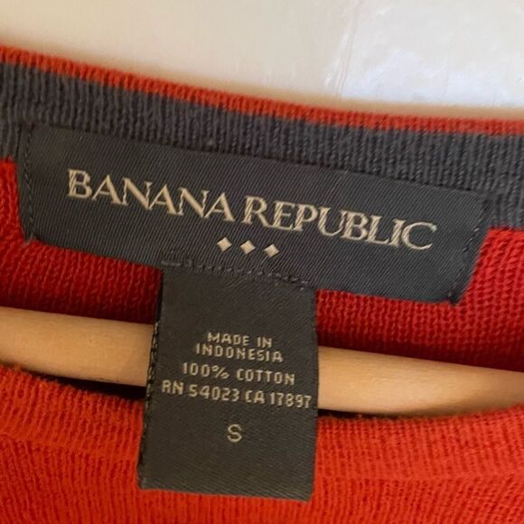 Banana Republic Mens cotton crew neck sweater in Pumpkin size S - Picture 2 of 4